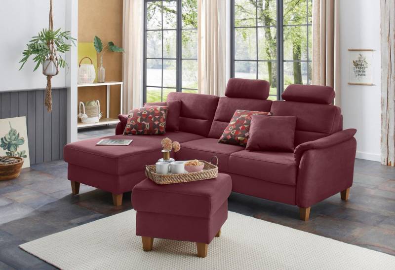 Home affaire Ecksofa Palmera L-Form, Federkern, wahlweise mit Bettfunktion und mit/ohne Bettkasten von Home affaire