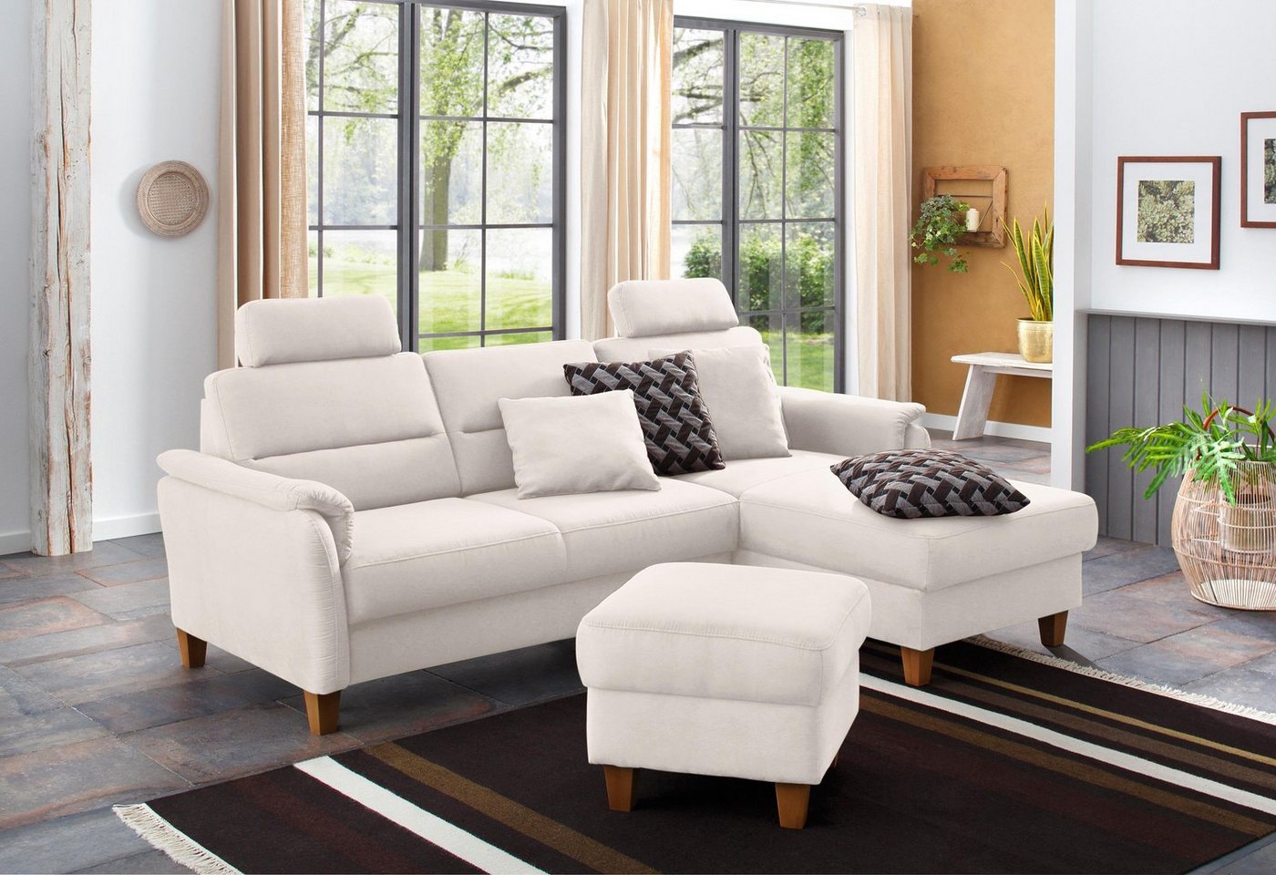 Home affaire Ecksofa Palmera L-Form, Federkern, wahlweise mit Bettfunktion und mit/ohne Bettkasten von Home affaire