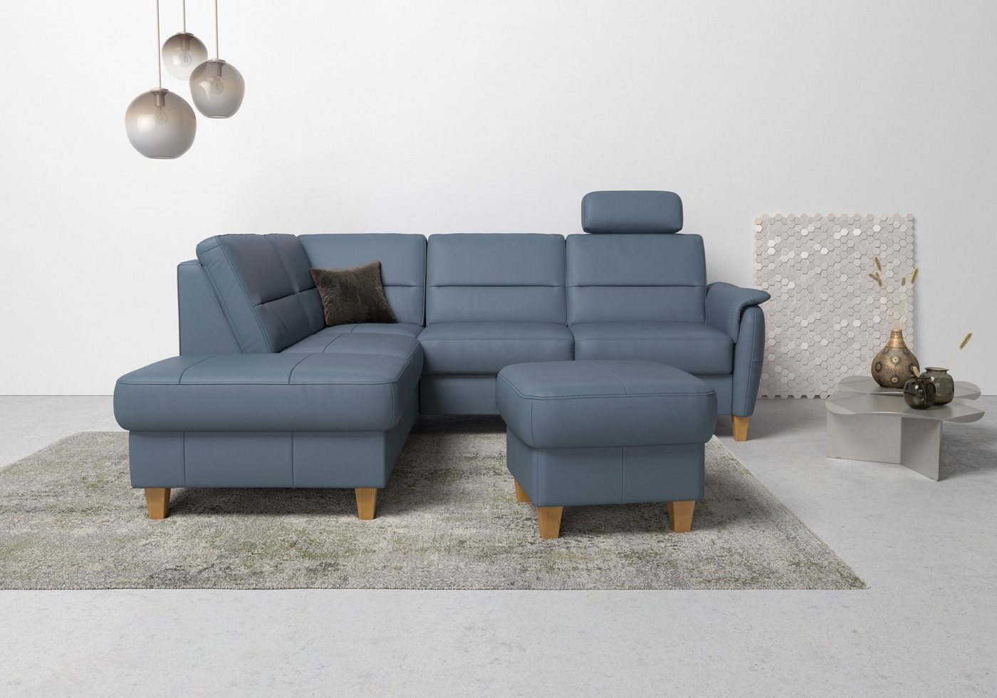 Home affaire Ecksofa Palmera L-Form, Federkern, wahlweise mit Bettfunktion und mit/ohne Stauraum von Home affaire