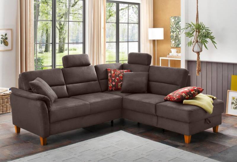 Home affaire Ecksofa Palmera L-Form, Federkern, wahlweise mit Bettfunktion und mit/ohne Stauraum von Home affaire