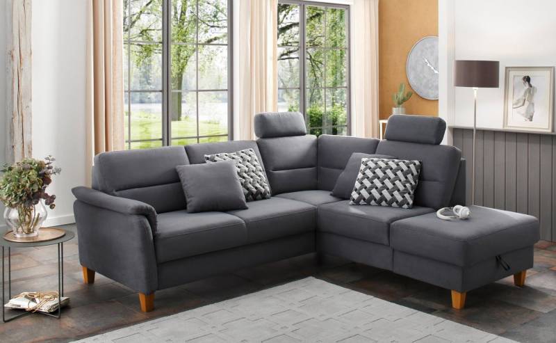 Home affaire Ecksofa Palmera L-Form, Federkern, wahlweise mit Bettfunktion und mit/ohne Stauraum von Home affaire