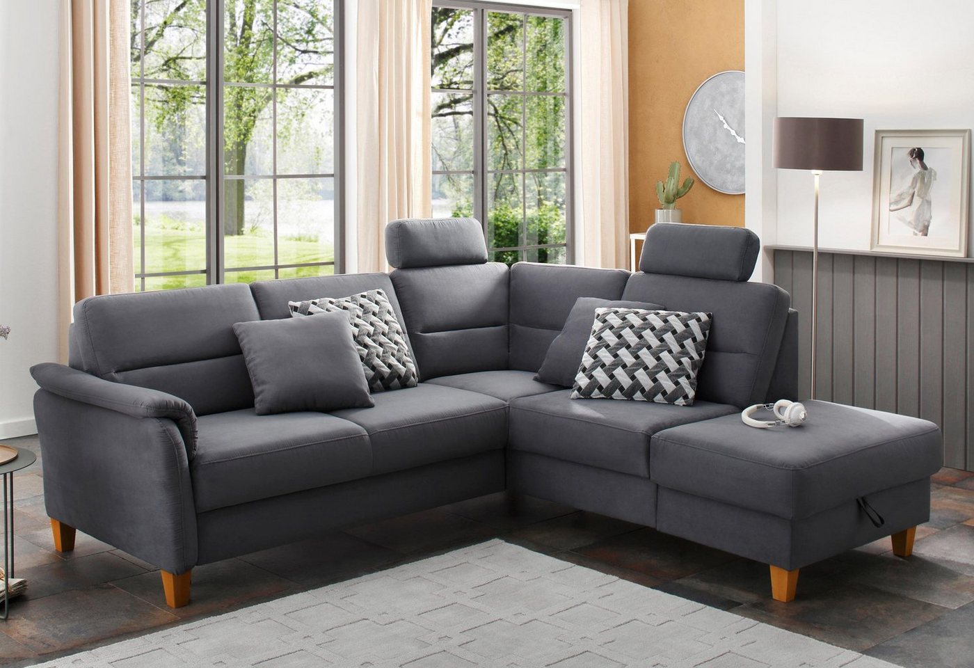 Home affaire Ecksofa Palmera, Federkern, wahlweise mit Bettfunktion und mit/ohne Stauraum von Home affaire