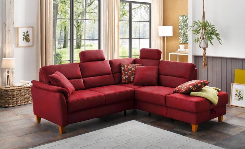 Home affaire Ecksofa Palmera L-Form, Federkern, wahlweise mit Bettfunktion und mit/ohne Stauraum von Home affaire