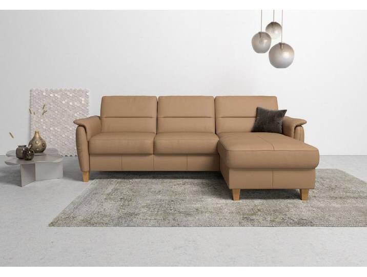 Home affaire Ecksofa Palmera L-Form, B: 244 cm, Federkern, braun, ohne Bettfunktion-ohne Bettkasten, cappuccino von Home-affaire