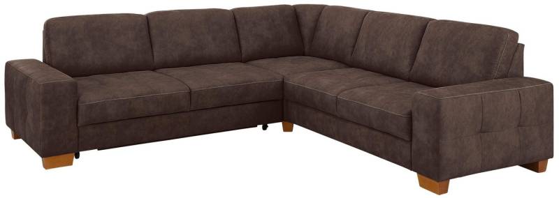 Home affaire Ecksofa Puccini L-Form, mit Federkern, Sitztiefenverstellung, Kontrastnaht von Home affaire