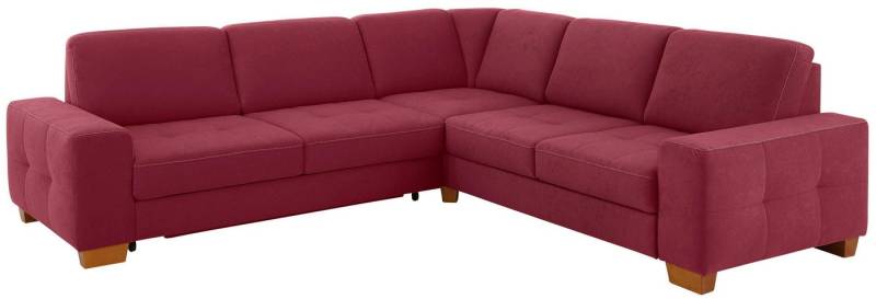 Home affaire Ecksofa Puccini L-Form, mit Federkern, Sitztiefenverstellung, Kontrastnaht von Home affaire