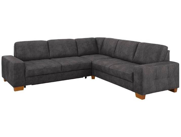 Home affaire Ecksofa Puccini L-Form, mit Federkern, Sitztiefenverstellung, Kontrastnaht, grau, ohne Bettfunktion-ohne Schubladen von Home-affaire
