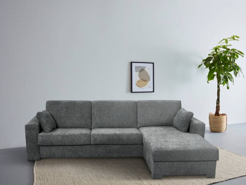 Home affaire Ecksofa Roma "M" Matratzenhöhe 14 cm, Dauerschlaffunktion, mit Unterfederung, Liegemaße ca 143x198 cm, L-Form von Home affaire
