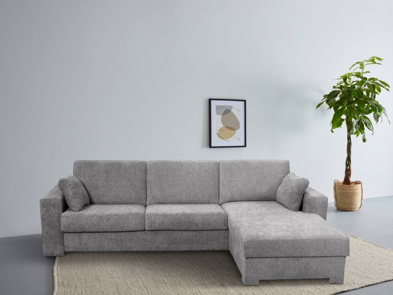 Home affaire Ecksofa Roma "M" Matratzenhöhe 14 cm, Dauerschlaffunktion, mit Unterfederung, Liegemaße ca 143x198 cm, L-Form von Home affaire