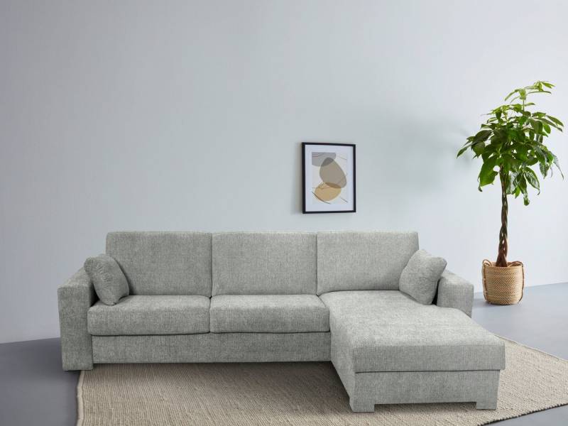 Home affaire Ecksofa Roma "M" Matratzenhöhe 14 cm, Dauerschlaffunktion, mit Unterfederung, Liegemaße ca 143x198 cm, L-Form von Home affaire