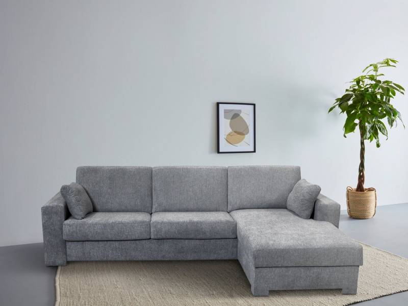 Home affaire Ecksofa Roma "M" Matratzenhöhe 14 cm, Dauerschlaffunktion, mit Unterfederung, Liegemaße ca 143x198 cm, L-Form von Home affaire