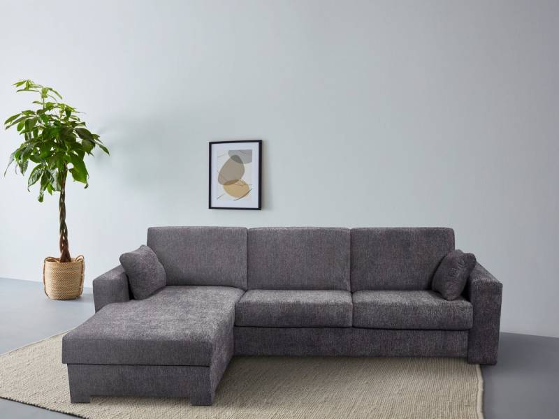 Home affaire Ecksofa Roma "M" Matratzenhöhe 14 cm, Dauerschlaffunktion, mit Unterfederung, Liegemaße ca 143x198 cm, L-Form von Home affaire