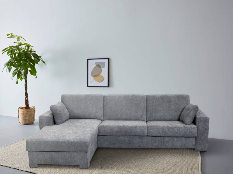 Home affaire Ecksofa Roma "M" Matratzenhöhe 14 cm, Dauerschlaffunktion, mit Unterfederung, Liegemaße ca 143x198 cm, L-Form von Home affaire