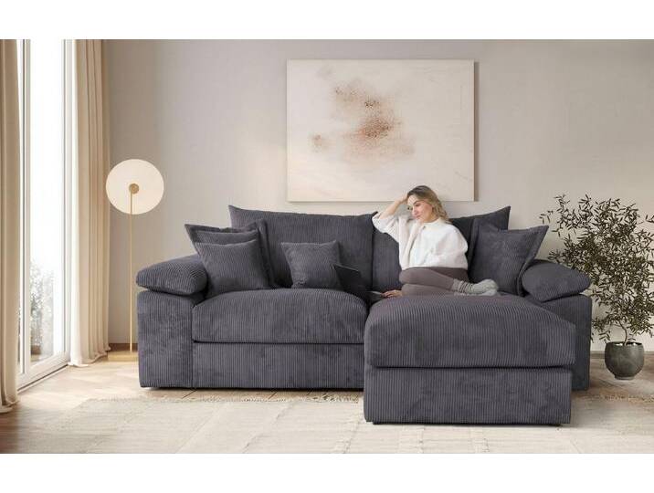 Home affaire Ecksofa Soft&Cosy XL L-Form, B: 246 cm, Mega-Sofa, Cord oder Chenille-Struktur, mit Federkern & 4 Zierkissen, grau, anthrazit Home affaire Ecksofa Soft&Cosy XL L-Form, B: 246 cm, Mega-Sofa, Cord oder Chenille-Struktur, mit Federkern & 4 Zierkissen, grau, anthrazit von Home-affaire
