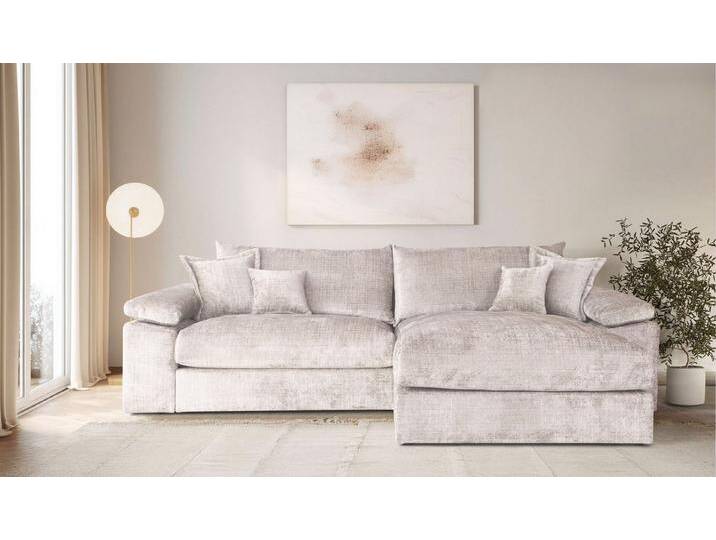Home affaire Ecksofa Soft&Cosy XXL L-Form - Breite 303 cm, Mega-Sofa, Cord oder Chenille-Struktur, Federkern-Polsterung, beige, beige von Home-affaire