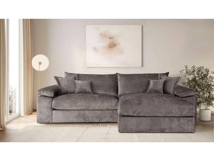 Home affaire Ecksofa Soft&Cosy XXL L-Form - Breite 303 cm, Mega-Sofa, Cord oder Chenille-Struktur, Federkern-Polsterung, braun, taupe von Home-affaire