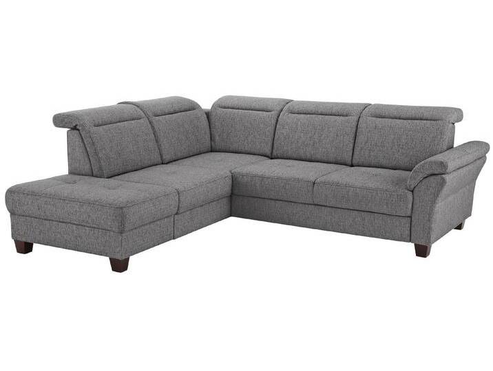 Home affaire Ecksofa Solvei L-Form, Federkern, grau, mit Kopfteilverstellung-mit Sitztiefenverstellung, grau von Home-affaire