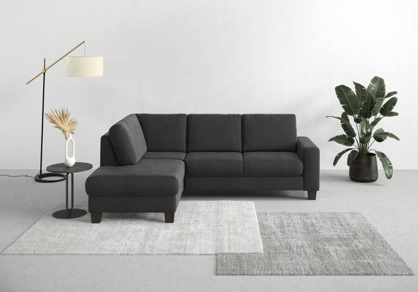 Home affaire Ecksofa Summer L-Form, mit Ottomane, mit oder ohne Bettfunktion und Bettkasten, Cord-Bezug von Home affaire