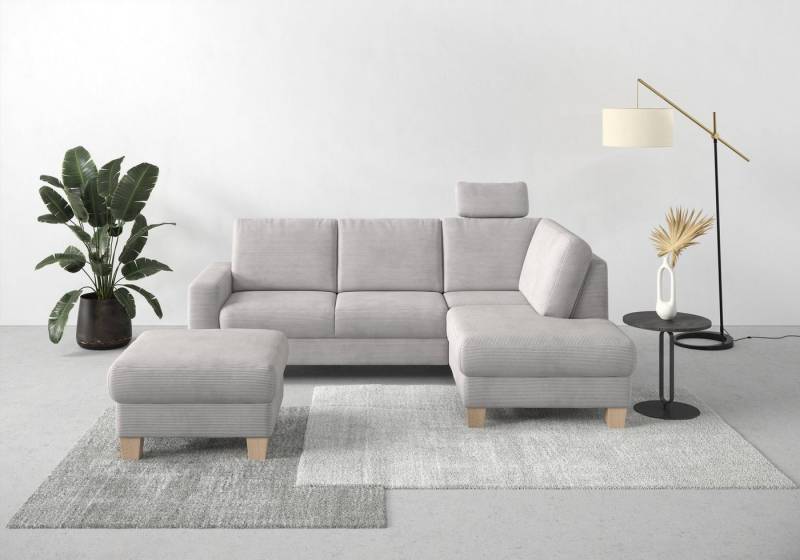 Home affaire Ecksofa Summer L-Form, mit Ottomane, wahlweise mit Bettfunktion und Bettkasten, Cord-Bezug von Home affaire