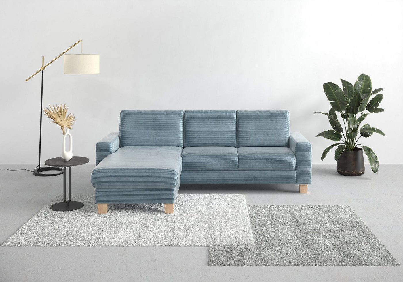 Home affaire Ecksofa Summer, mit Recamiere, mit oder ohne Bettfunktion und Bettkasten, Cord-Bezug von Home affaire