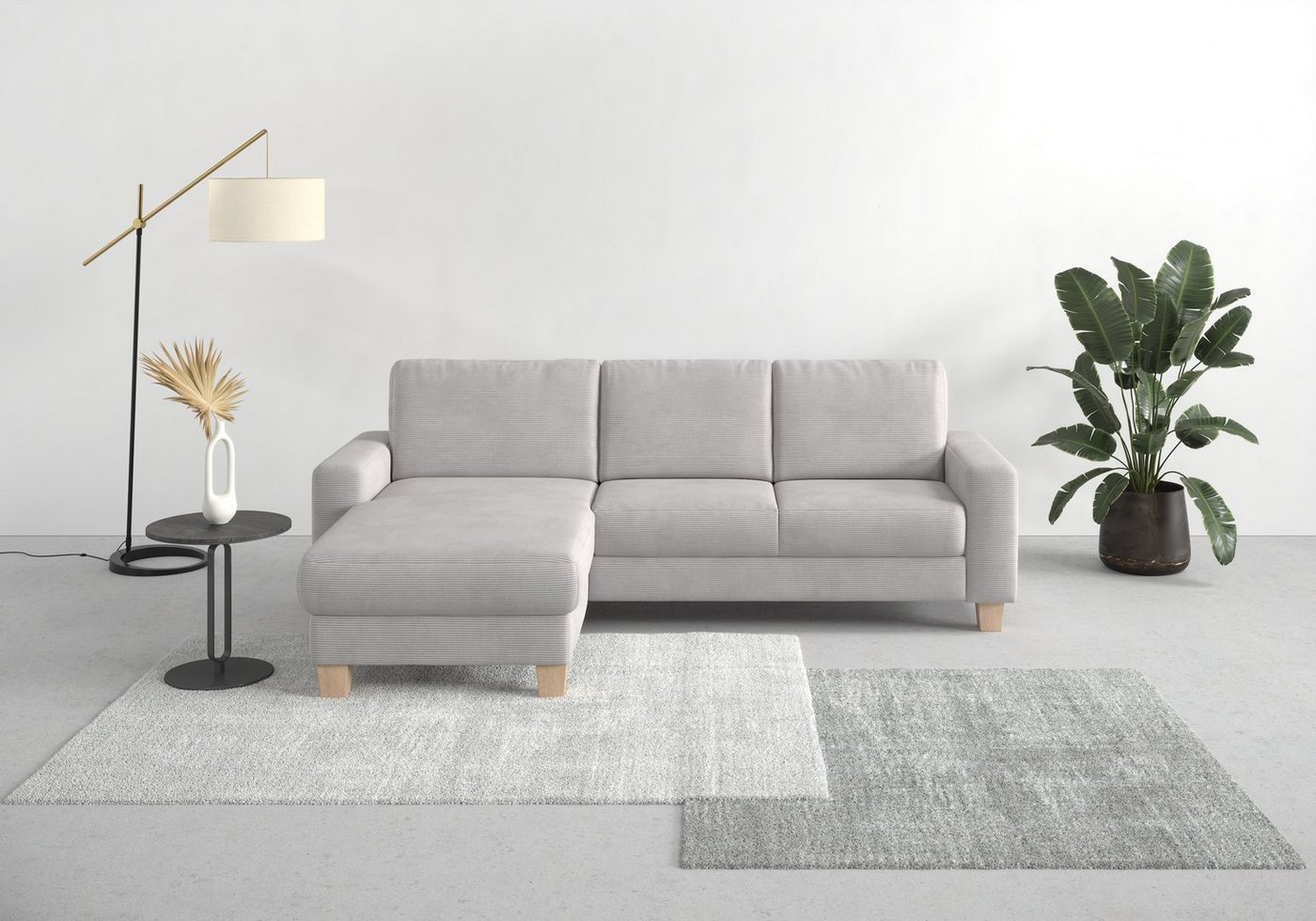 Home affaire Ecksofa Summer, mit Recamiere, mit oder ohne Bettfunktion und Bettkasten, Cord-Bezug von Home affaire