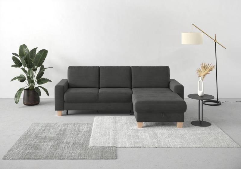 Home affaire Ecksofa Summer L-Form, mit Recamiere, mit oder ohne Bettfunktion und Bettkasten, Cord-Bezug von Home affaire