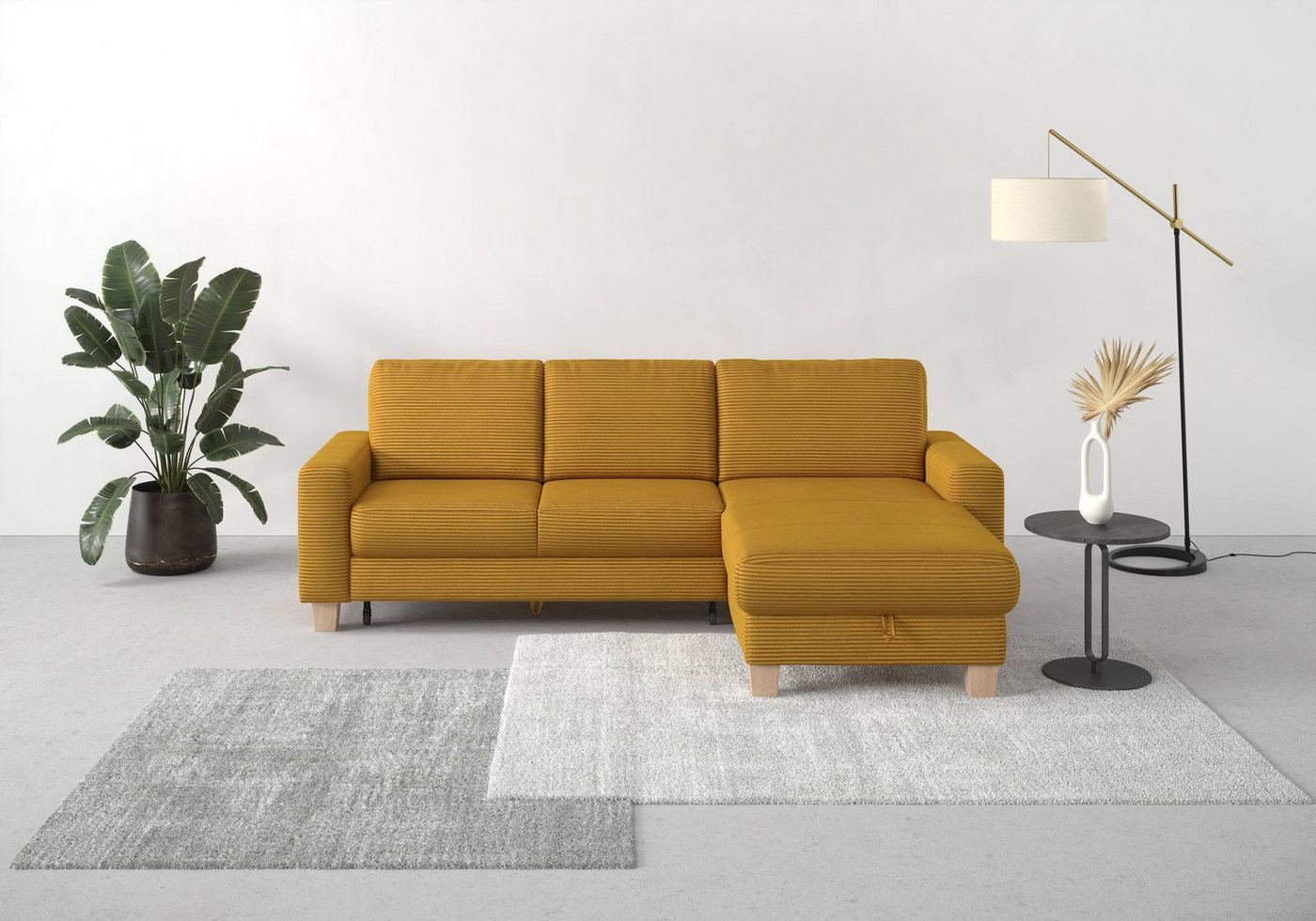 Home affaire Ecksofa Summer L-Form, mit Recamiere, mit oder ohne Bettfunktion und Bettkasten, Cord-Bezug von Home affaire