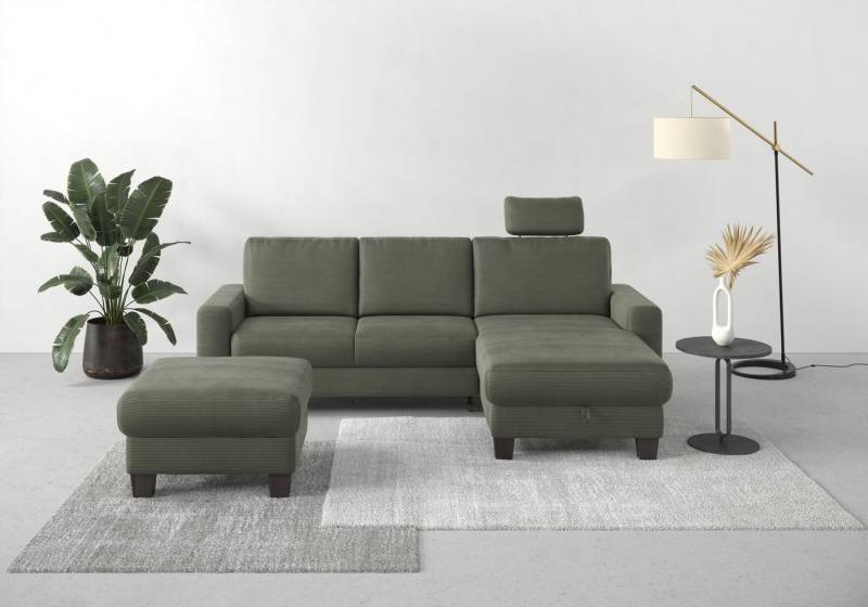 Home affaire Ecksofa Summer, mit Recamiere, mit oder ohne Bettfunktion und Bettkasten, Cord-Bezug von Home affaire