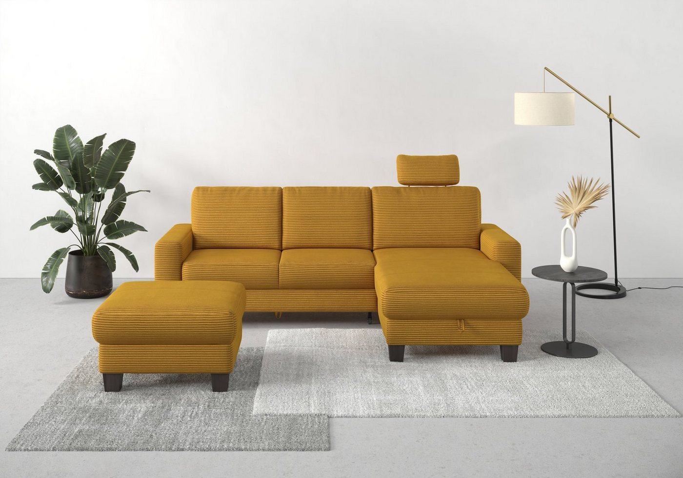 Home affaire Ecksofa Summer L-Form, mit Recamiere, mit oder ohne Bettfunktion und Bettkasten, Cord-Bezug von Home affaire