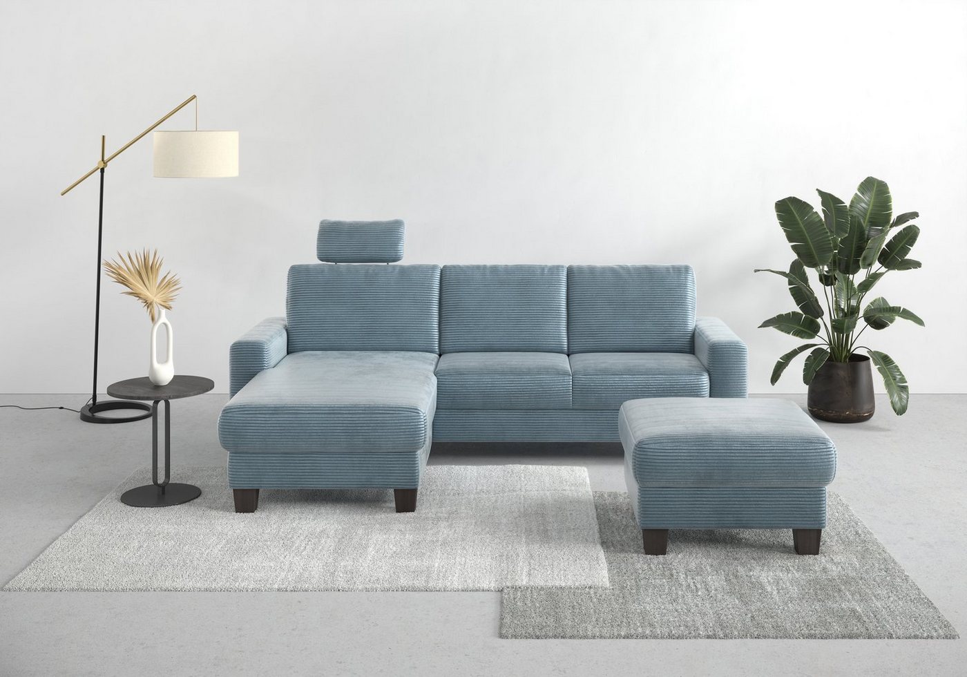 Home affaire Ecksofa Summer, mit Recamiere, mit oder ohne Bettfunktion und Bettkasten, Cord-Bezug von Home affaire