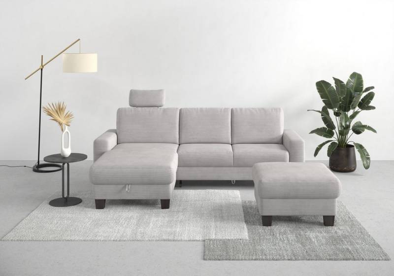 Home affaire Ecksofa Summer L-Form, mit Recamiere, mit oder ohne Bettfunktion und Bettkasten, Cord-Bezug von Home affaire