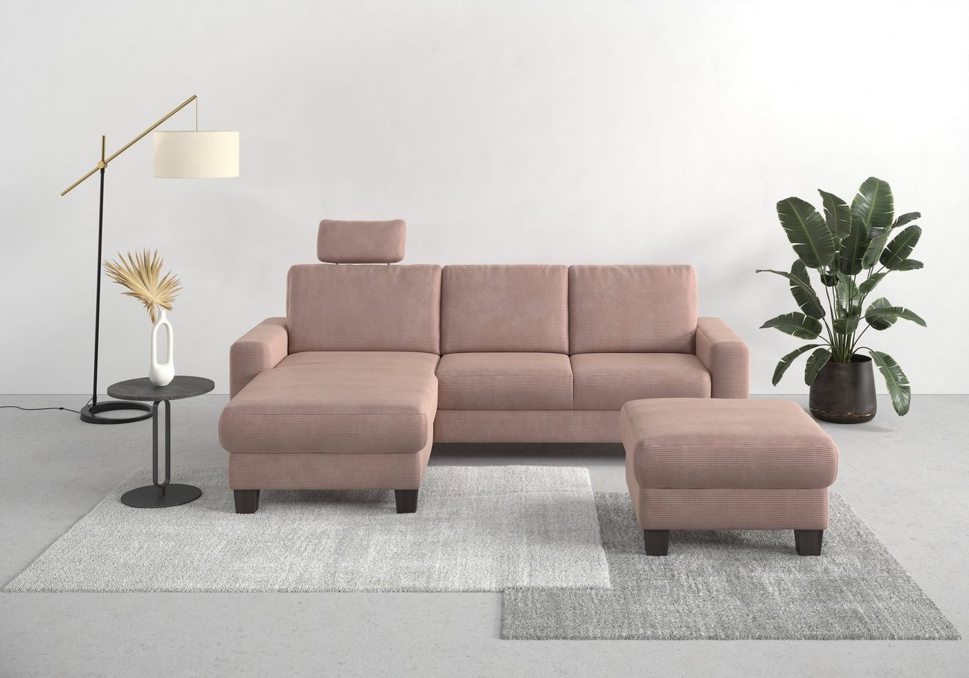 Home affaire Ecksofa Summer L-Form, mit Recamiere, mit oder ohne Bettfunktion und Bettkasten, Cord-Bezug von Home affaire