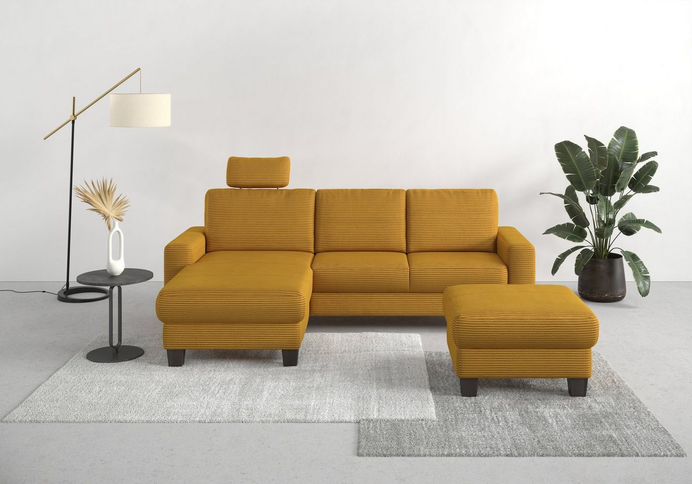 Home affaire Ecksofa Summer L-Form, mit Recamiere, mit oder ohne Bettfunktion und Bettkasten, Cord-Bezug von Home affaire