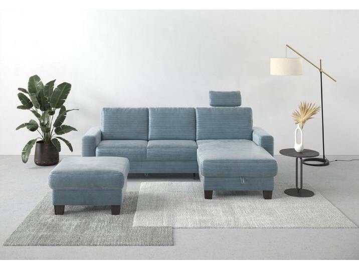 Home affaire Ecksofa Summer L-Form, mit Recamiere, mit oder ohne Bettfunktion und Bettkasten, Cord-Bezug, blau grau Home affaire Ecksofa Summer L-Form, mit Recamiere, mit oder ohne Bettfunktion und Bettkasten, Cord-Bezug, blau grau von Home-affaire