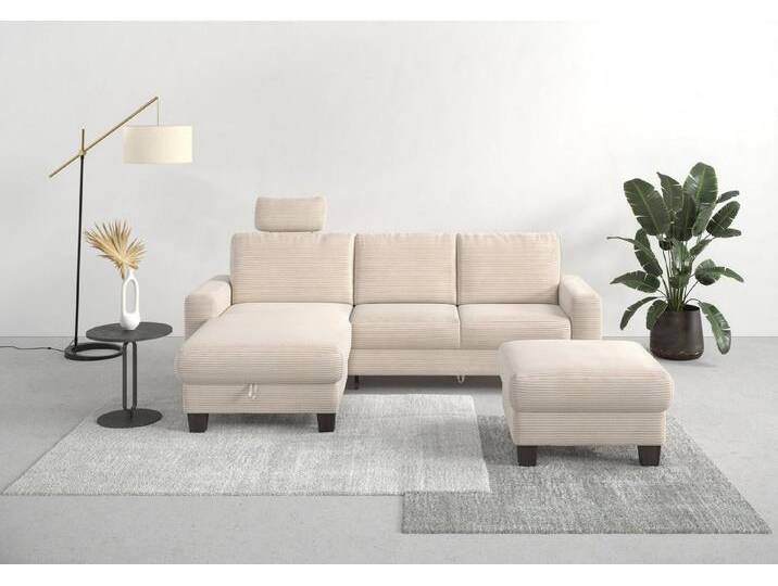 Home affaire Ecksofa Summer L-Form, mit Recamiere, mit oder ohne Bettfunktion und Bettkasten, Cord-Bezug, weiß Home affaire Ecksofa Summer L-Form, mit Recamiere, mit oder ohne Bettfunktion und Bettkasten, Cord-Bezug, weiß von Home-affaire