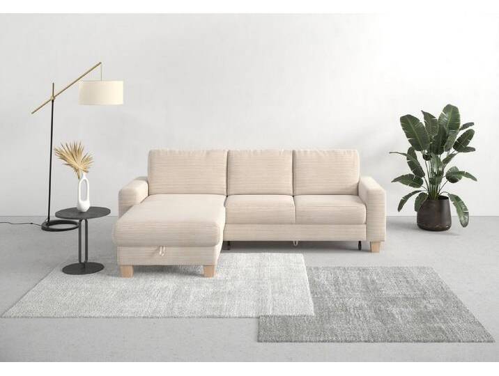 Home affaire Ecksofa Summer L-Form, mit Recamiere, mit oder ohne Bettfunktion und Bettkasten, Cord-Bezug, weiß Home affaire Ecksofa Summer L-Form, mit Recamiere, mit oder ohne Bettfunktion und Bettkasten, Cord-Bezug, weiß von Home-affaire