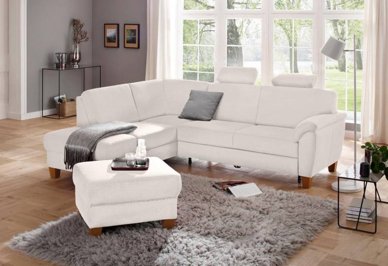 Home affaire Ecksofa Alta L-Form, mit Federkern und Kontrastnaht, Füße Buche eichefarben von Home affaire
