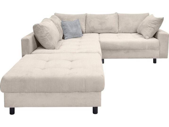 Home affaire Ecksofa Toni L-Form, Ottomane beidseitig montierbar, Federkern-Polsterung, beige, beige von Home-affaire