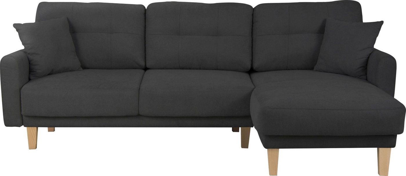 Home affaire Ecksofa Triplo, Zierkissen, Schlaffunktion, B/T/H: 234/164/89 cm, L-Form, wahlweise mit Bettfunktion und Bettkasten, Liegefläche 210/132 cm von Home affaire