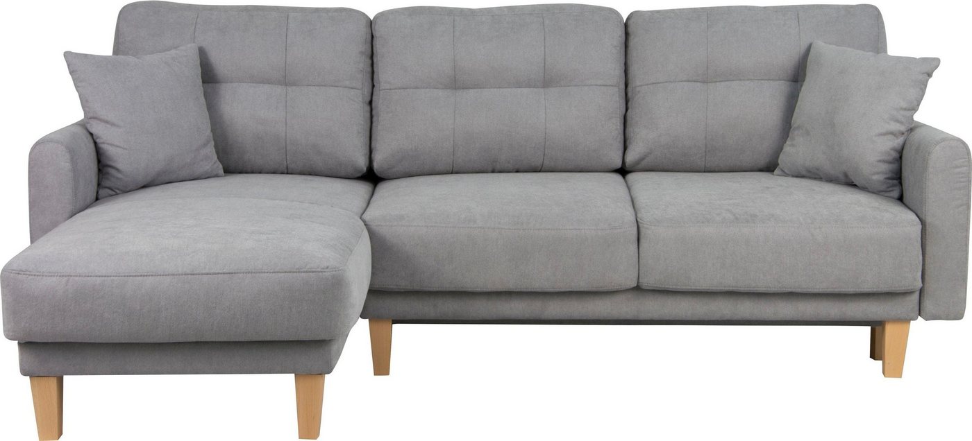 Home affaire Ecksofa Triplo, Zierkissen, Schlaffunktion, B/T/H: 234/164/89 cm, L-Form, wahlweise mit Bettfunktion und Bettkasten, Liegefläche 210/132 cm von Home affaire