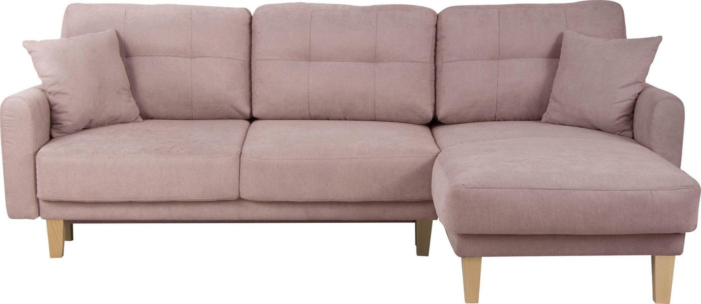 Home affaire Ecksofa Triplo, Zierkissen, Schlaffunktion, B/T/H: 234/164/89 cm, L-Form, wahlweise mit Bettfunktion und Bettkasten, Liegefläche 210/132 cm von Home affaire