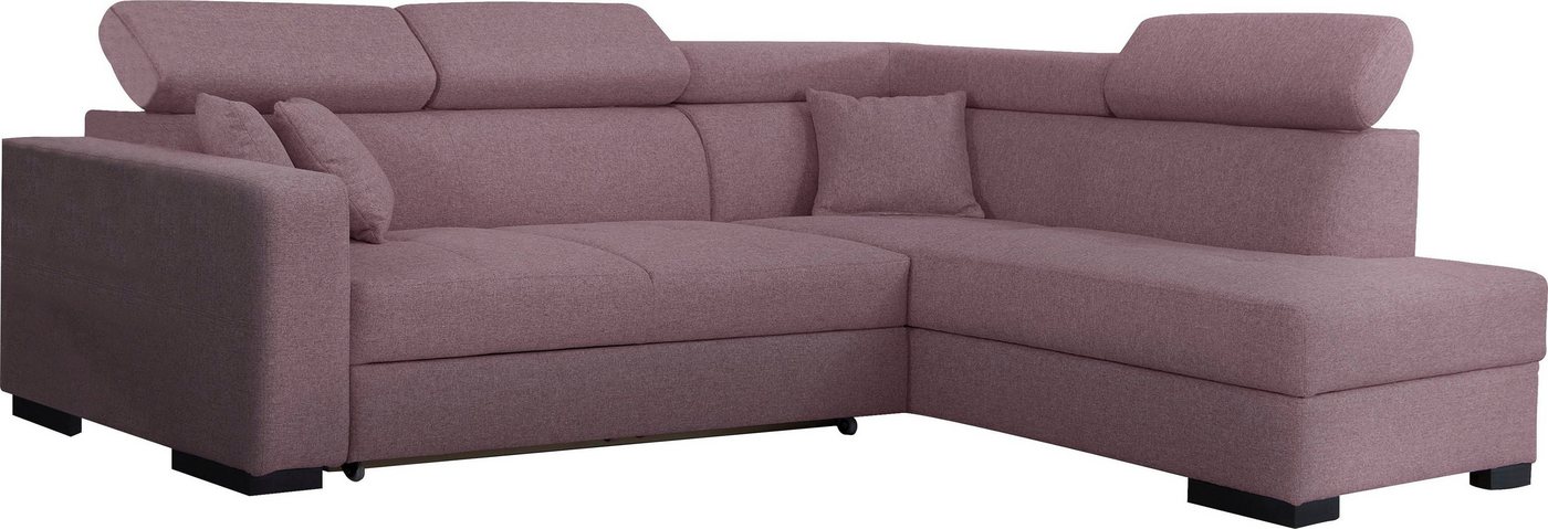 Home affaire Ecksofa Tulio L-Form, wahlweise mit Bettfunktion und Bettkasten, incl. 3 Zierkissen von Home affaire