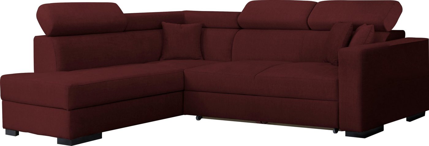 Home affaire Ecksofa Tulio L-Form, wahlweise mit Bettfunktion und Bettkasten, incl. 3 Zierkissen von Home affaire