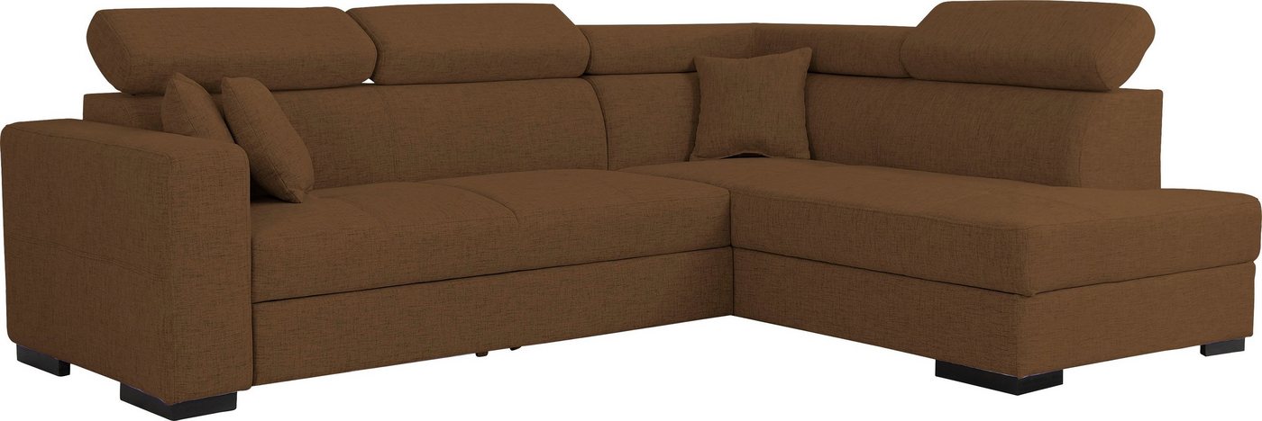 Home affaire Ecksofa Tulio L-Form, wahlweise mit Bettfunktion und Bettkasten, incl. 3 Zierkissen von Home affaire