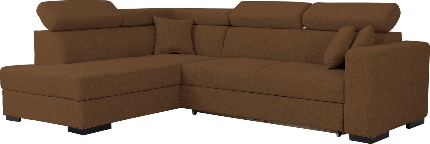 Home affaire Ecksofa Tulio L-Form, wahlweise mit Bettfunktion und Bettkasten, incl. 3 Zierkissen von Home affaire