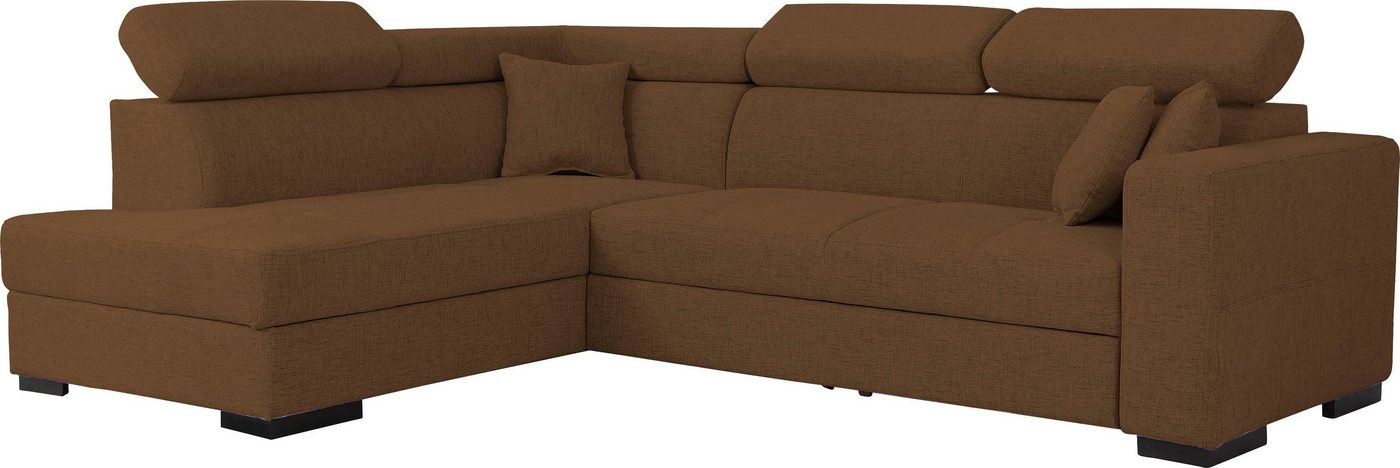 Home affaire Ecksofa Tulio L-Form, wahlweise mit Bettfunktion und Bettkasten, incl. 3 Zierkissen von Home affaire