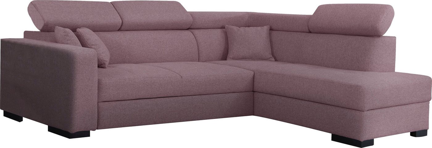 Home affaire Ecksofa Tulio L-Form, wahlweise mit Bettfunktion und Bettkasten, incl. 3 Zierkissen von Home affaire