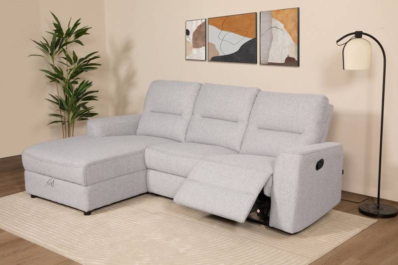 Home affaire Ecksofa VENOIR, L-Form, 250 cm, manuelle u. elektrische Funktion (m. USB A/C), Stauraum unter der Recamiere, 2. Staufach, Federkern von Home affaire