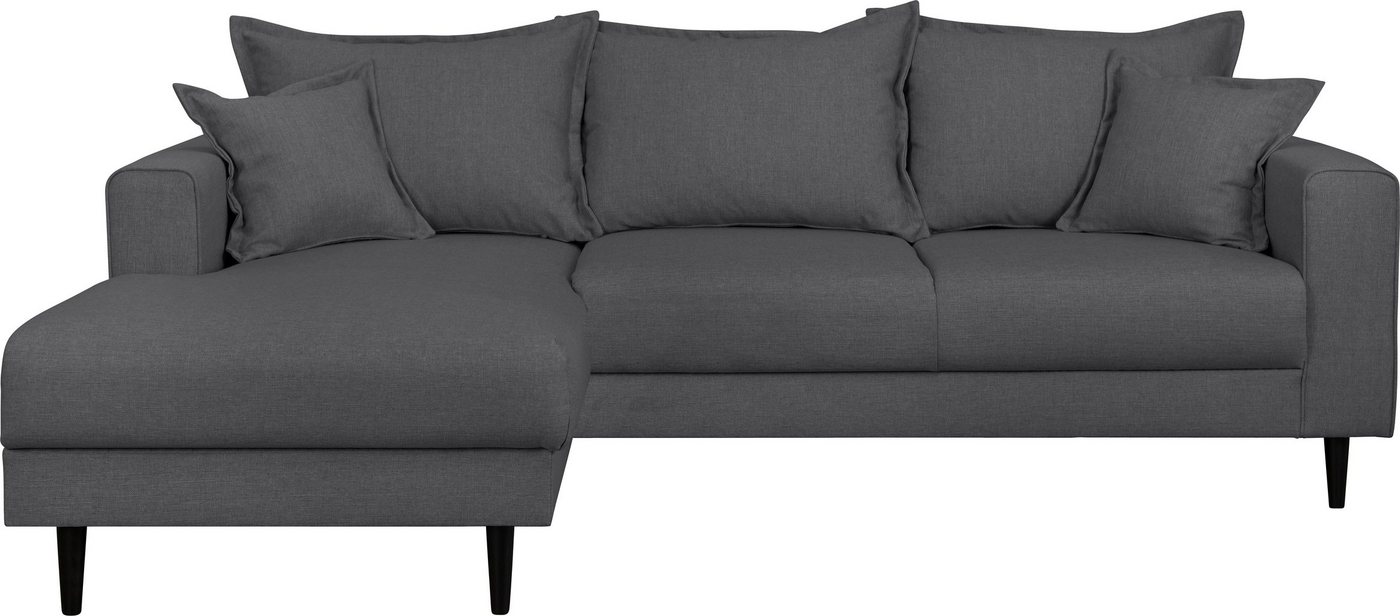 Home affaire Ecksofa VEYRAS L-Form, hoher Sitzkomfort, incl. 2 Zierkissen mit Keder, B/T/H: 230/150/76 cm von Home affaire