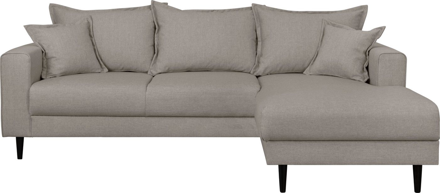 Home affaire Ecksofa VEYRAS L-Form, hoher Sitzkomfort, incl. 2 Zierkissen mit Keder, B/T/H: 230/150/76 cm von Home affaire